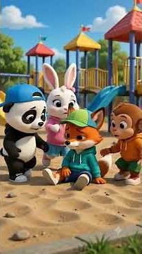 🛝 Baby Panda Recess Playground Fun 🐼⚽ | Slide & Swing | Good Habits for Kids #shorts #kidsplaying