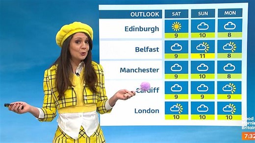 Good Morning Britain viewers are 'lost for words' after Laura Tobin delivers 'hilarious' Clueless themed weather report