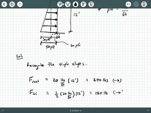 Statics - Video 66: Distributed Loading Example 7