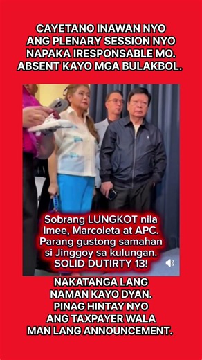 CAYETANO IRESPONSABLE INIWAN NYO ANG PLENARY SESSION.