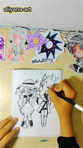 Drawing a Chibi OC ✨ From Starity to Star Height | Cute Speed Art#art #animeeart #shorts