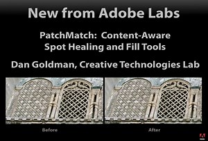 Removing unwanted items from an image is one of the most common uses of Photoshop and we’d like to make it as easy as possible. Here’s an early glimpse of improvements to the Spot Healing Brush and Edit/Fill commands that we’re working on in the Adobe Labs. | Adobe Photoshop