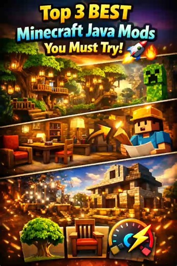 Top 3 BEST Minecraft Java Mods You Must Try! 🚀🔥 #game #minecraft #shorts #games