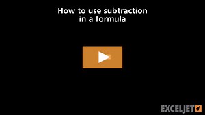 How to use subtraction in a formula