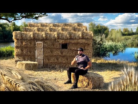 $100 ECO HOME! 🌿 Building a Cozy, Insulated Straw Bale Hut 🧱 (DIY Natural Build)