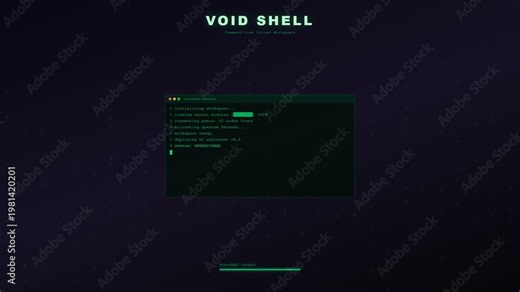 Future workspace concepts unfold, revealing a command-line interface performing advanced system initialization, loading neural modules, and deploying an artificial intelligence assistant.