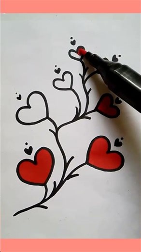Easy Heart Painting❤️❤️❤️|#acrylicmarker #beginners #art #shortsfeed #shorts #tutorial #simple #new