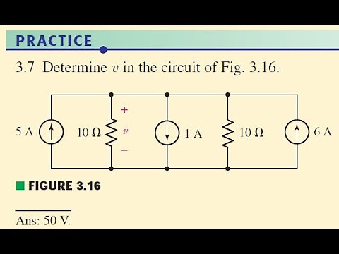 Practice 3.7 The Single-Node-Pair Circuit Solution Engineering Circuit Analysis by William Hayt