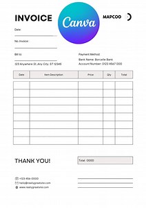 Editable Invoice Template Canva, Small Business Invoice (digital Download) - Etsy