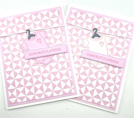 Baby Girl Congratulations Card, New Baby Girl Card, Handmade Baby Shower Card, Onesie Card - Etsy