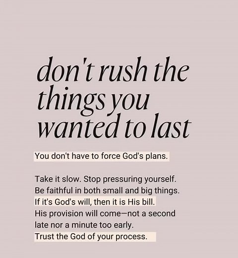 Slow down. God is not in a hurry—but He’s always on time. #GodsTiming #TrustGod #FaithWalk #BeStill #ChristianMotivation #GodIsFaithful @joenasandiego | InHis GraceQuotes