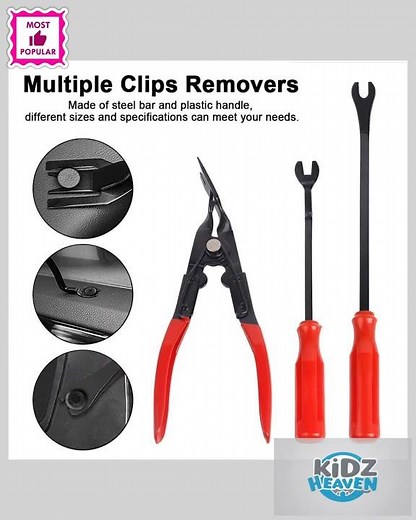 65pcs Car Trim Removal Tool Set Pry Bar Dash Kit