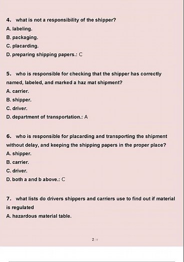 Hazmat CDL Test questions verified with 100% correct answers