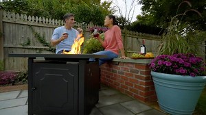 Watch A lifestyle video of this beautiful fire pit on Amazon Live