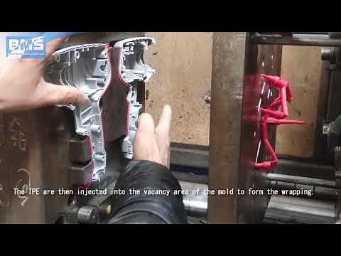 TPE overmolding of a power tool handle