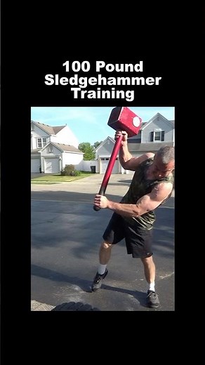 Brutal core training with a 100 lb hammer #strength #workout