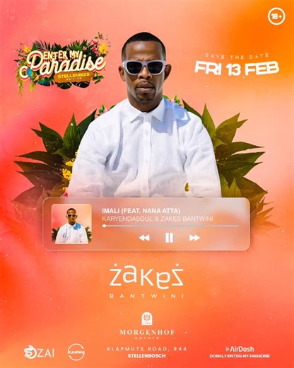 Ozai Entertainment on Instagram: "Imali talks… and this one’s worth it. 💸✨ Zakes Bantwini is bringing the magic to Enter My Paradise next year. 👀🏝️ Only a few Phase 2 tickets left… link in bio. 🎟️🔥"