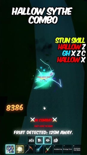 🔥 Hallow Sythe Combo = REAPER ☠️ #roblox #bloxfruits #bloxfruitscombo #bloxfruitspvp