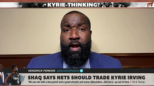 Kendrick Perkins agrees with Shaq that the Brooklyn Nets should trade Kyrie Irving 😳 "Don't let this man be a distraction. Sometimes you gotta ... walk upstairs and pull the plug. | ESPN First Take