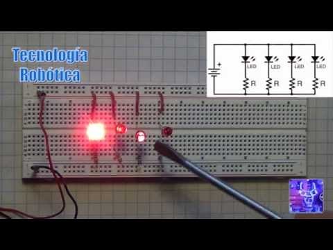 Tecnología Robótica 034 Circuitos Serie y Paralelo con Leds