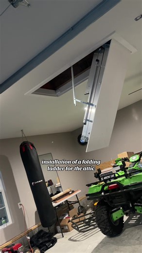 installation of a folding ladder for the attic