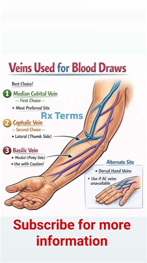 Phlebotomy Vein Selection Guide#MedicalEducation #NursingStudents #LabTechnician #MedicalFacts#viral
