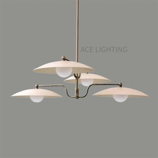 Mid Century Modern Brass Chandelier: Retro Dome Pendant Light - Etsy Canada