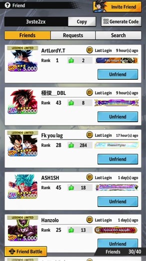 How to find your user Id to add as friend in DB Legends #dblegends #dbl