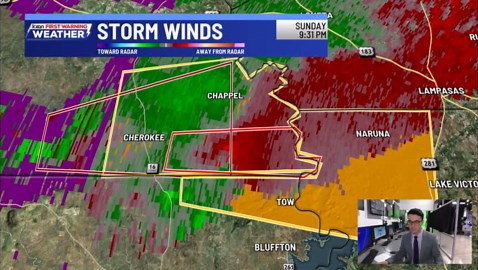 Tornado warning issued for parts of San Saba County | Meteorologist Tommy House radar update (9:30 PM)