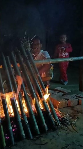 Traditional Phehu in Bamboo Tube with Grandma! 🎍🥛 #Shorts #AssameseTradition