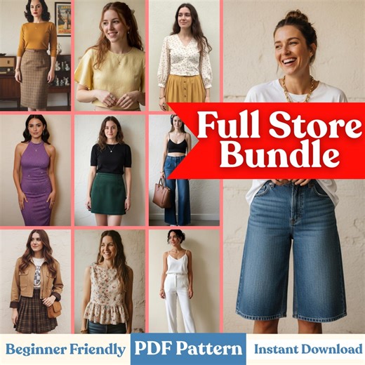 Whole Shop PDF Sewing Pattern Bundle – Women’s Wardrobe Set (dresses, Tops, Skirts, Pants) - Etsy