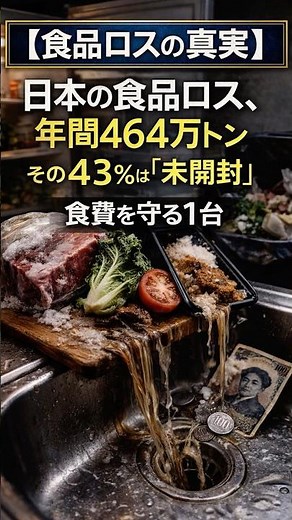 【食品ロスの真実】日本の食品ロス、年間464万トン その43%は「未開封」食費を守る1台 #食品ロス #節約 #便利家電
