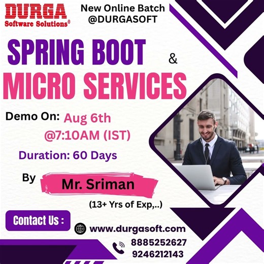 SPRING BOOT & MICRO SERVICES Online Training @ DURGASOFT #durgasoftware #springboot #microservices
