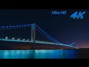 [4K] Raw Video - Crossing the Verrazano Narrows Bridge at Midnight - Light Traffic - I278 west