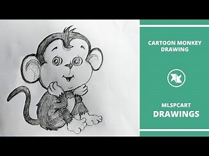 How to draw a baby monkey cute and easy | Cartoon monkey drawing step by step | MLSPcArt