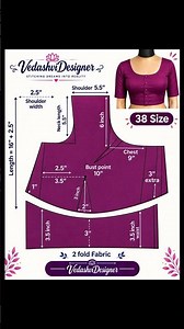 38 size Blouse Diagram 💯 useful save and share pannikonga ✅#shorts #ytshorts #tutorial #sewing #tips