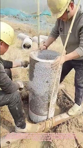 Installing Filter Pipes for a Well: Manual Construction Work in Action!