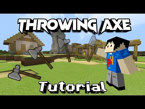 How to Throw an Axe in Minecraft PE Tutorial (Bedrock Commands) no mod or add-on