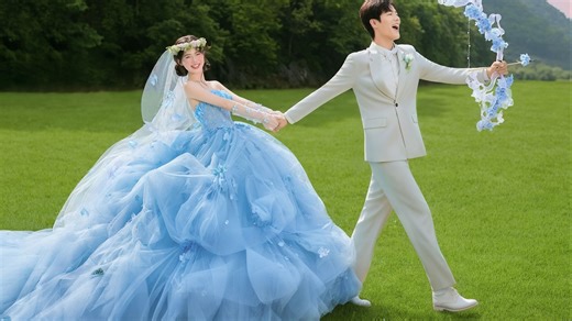 被问爆的蓝色花神婚纱照💙美到犯规啦！
