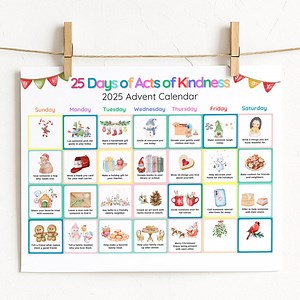 Kindness Christmas Advent Calendar: 2025 Holiday Activities (PDF Download) - Etsy