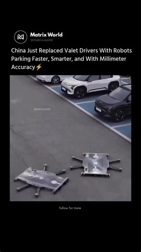Matrix World on Instagram: "🚗🤖 Parking Just Entered the Future — and Humans Aren’t Behind the Wheel Anymore Imagine pulling into a parking garage and watching a robot quietly roll up, lift your car, and slide it into a space no human driver would dare attempt. It sounds like sci-fi, but in China, it’s already happening. These AI-powered parking robots are built with LiDAR, high-precision cameras, and advanced sensors that let them navigate tight aisles, rotate 360°, glide sideways, and park wi