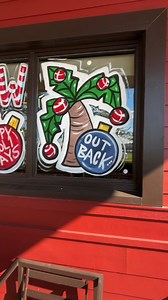 Spreading some holiday cheer at @outback in Copperfield 🎅🎄 This window got a full festive makeover, bold candy cane lettering, a few fun Aussie friends, presents, greenery, and extra details to make it feel welcoming from the moment you walk up. I even added a big bow on the door because little touches make a big difference ✨ Always so grateful to be invited back and help bring the holiday spirit to life for another season. If you’re in the area, stop by and take a peek! 💚 #houstonartist #win