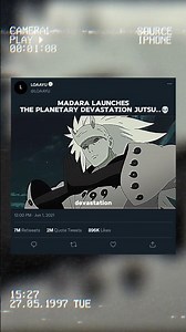 Madara launches the Planetary Devastation jutsu #shorts #anime #naruto #madarauchiha #kakashi