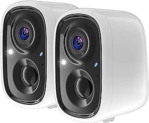 [2023 Upgraded Version] Security Cameras Wireless Outdoor 1080P Battery Powered WiFi Camera Color Night Vision 2-Way Audio AI Motion Detection for Home Security with Cloud/SD IP65 Weatherproof 2 -Pack