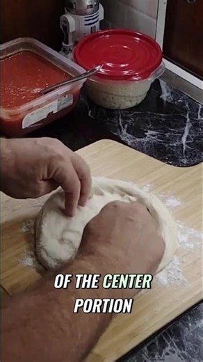 Pizza Perfection: Flattening Dough and Shaping Crust! #shorts