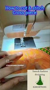 how to cut and stich cross piece🪡✂️