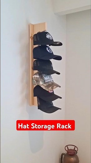 DIY Hat Storage Rack Build Tutorial &Free Plans #diyproject #hats #diycrafts #diy #storage #woodwork