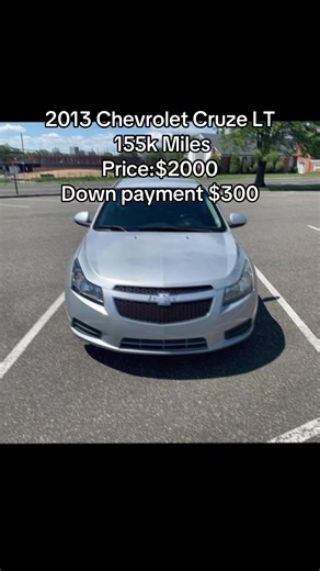 2013 Chevrolet Cruze LT Tech Pack 155k Miles Great Condition No Issues Fresh Oil Change Heated Leather & Powered Seats/Touch Screen price $200 Down payment $300 Financing available Clean interior and exterior #under5kautos #under5kcars #carsforsale #AffordableCars #FairlyUsedCarsUSA