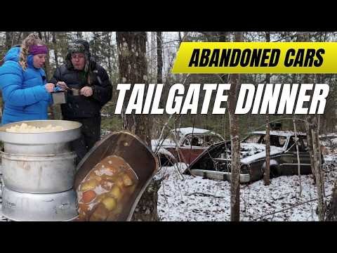 Discovering Two Abandoned Cars in the Forest and Cooking a Tailgate Dinner on the Trail