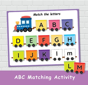 Train ABC Matching Activity, Alphabet Busy Book, Preschool Learning Binder
